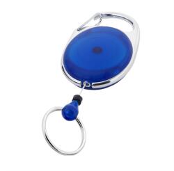 Kártyatartó kihúzható yoyo, kulcstartós, hengeres csíptetővel 3, 5 x 6, 5 x 1cm, kék