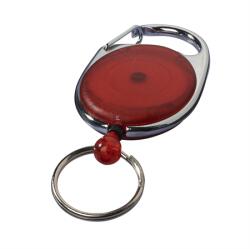 Kártyatartó kihúzható yoyo, kulcstartós, hengeres csíptetővel 3, 5 x 6, 5 x 1cm, piros