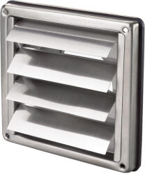 Dalap Rozsdamentes acélból készült szellőzőrács karimával és gravitációs zsaluval 180x180 mm, Ø 150 mm (99491)