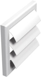 Dalap Műanyag szellőzőrács karima nélkül, gravitációs zsaluval 154x154 mm, fehér (8577)