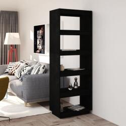 vidaXL Bibliotecă/Separator cameră negru 60x35x167 cm lemn masiv pin (810878) Biblioteca