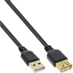 InLine Cablu prelungitor USB 2.0 T-M flat 3m Negru, InLine IL34603F (IL34603F)
