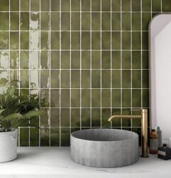 7, 5x15 Equipe Manacor Basil Green gloss csempe