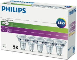 Philips Spot Philips CorePro LEDspot 4, 6-50W GU10 827 36° Multipack de 5 LED-uri 355lm 2700K (8718699700294)