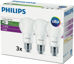 Philips Bec Philips CorePro LED 8-60W A60 E27 827 Multipack de 3 becuri LED 806lm 2700K (8718699700331)