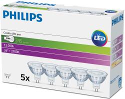 Philips Bec Philips CorePro LEDspot 5-35W MR16 827 36° Multipack de 5 LED-uri 5-35W MR16 827 36° 345lm 2700K (929001344352)