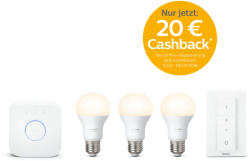 Philips 3x Bec LED Philips Hue White LED E27 starter set 9, 5W cu buton-dimmer 2700K 806lm (8718696728987)