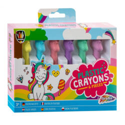 Grafix Set creioane de ceara 6 culori cu unicorn