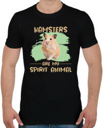 printfashion Hamsters are my spirit animal - Férfi póló - Fekete (7096366)