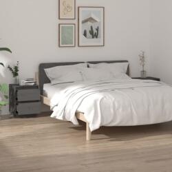 vidaXL Noptiere, 2 buc. , gri, 40x35x50 cm, lemn masiv de pin (813320)