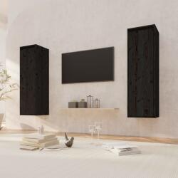 vidaXL Dulapuri de perete, 2 buc. , negru, 30x30x100 cm, lemn masiv pin (813514) Raft