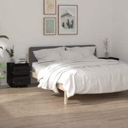 vidaXL Noptiere, 2 buc. , negru, 40x35x50 cm, lemn masiv de pin (813324)