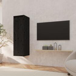 vidaXL Dulap de perete, negru, 30x30x100 cm, lemn masiv de pin (813513) Raft
