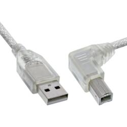 InLine Cablu de imprimanta USB-A 2.0 la USB-B drept/unghi 90 grade dreapta 1m Transparent, InLine IL34519R (IL34519R)