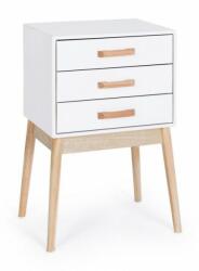 Bizzotto Comoda 3 sertare lemn alb natur Ordinary 43x30x68 cm (0740047) Comoda