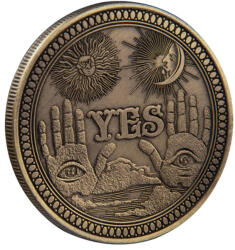 Moneda de colectie Moneda pentru colectionari, predictie decizie, Gothic Copper Yes or No, aramie Moneda