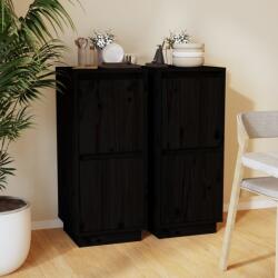 vidaXL Servante, 2 buc. , negru, 31, 5x34x75 cm, lemn masiv de pin (813389) Comoda