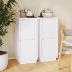 vidaXL Servante, 2 buc. , alb, 31, 5x34x75 cm, lemn masiv de pin (813383) Comoda