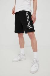 Superdry pantaloni scurti din bumbac barbati, culoarea negru PPYY-SZM0RB_99X