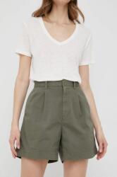 Gap pantaloni scurti femei, culoarea verde, neted, high waist PPYY-SZD08G_77X