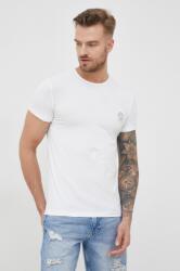 Versace tricou bărbați, culoarea alb, cu imprimeu PPYY-TSM1Y6_00X