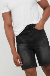 Solid pantaloni scurti jeans barbati, culoarea negru PPYY-SZM0L3_99J