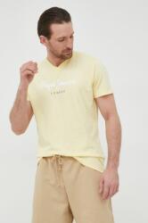 Pepe Jeans tricou din bumbac Eggo V N culoarea galben, cu imprimeu PPYY-TSM1O8_10X