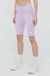 Arkk Copenhagen pantaloni scurti femei, culoarea violet, neted, high waist PPYY-SZD13F_45X