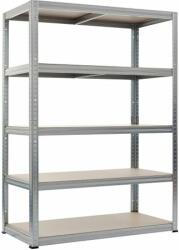 STRATEGIC Metal shelf 5 shelves MDF 180x100x40cm, 100 kg / shelf, assembly without screws by clipping, galvanized steel metal structure