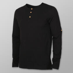 Willsoor Tricou negru cu mânecă lungă pentru bărbați 13933