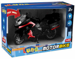 Luna Rendőrségi fekete motorkerékpár fénnyel és hanggal 1/20 (000621992) - jatekshop