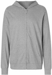 Neutral Könnyű cipzáras pulóver kapucnival organikus Fairtrade biopamutból - Sportos szürke | M (NE-O62301-1000211972)