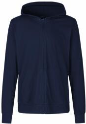 Neutral Könnyű cipzáras pulóver kapucnival organikus Fairtrade biopamutból - Tengerészkék | S (NE-O62301-1000211964)