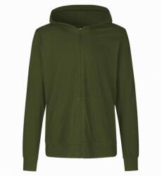 Neutral Könnyű cipzáras pulóver kapucnival organikus Fairtrade biopamutból - Military | M (NE-O62301-1000211958)