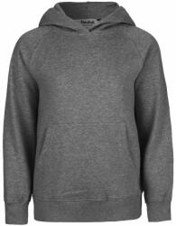 Neutral Gyerek pulóver kapucnival organikus Fairtrade biopamutból - Sötét melírozott | 116/122 (NE-O13101-1000329126)