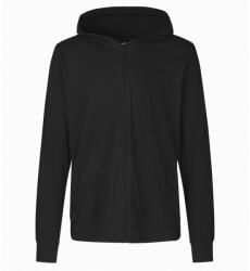 Neutral Könnyű cipzáras pulóver kapucnival organikus Fairtrade biopamutból - Fekete | M (NE-O62301-1000211944)
