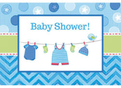 Amscan Baby Boy Shower meghívó 8 db-os DPA491491