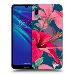 Picasee Husă neagră din silicon pentru Huawei Y6 2019 - Hibiscus