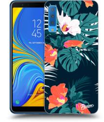 Picasee Fekete szilikon tok az alábbi mobiltelefonokra Samsung Galaxy A7 2018 A750F - Monstera Color