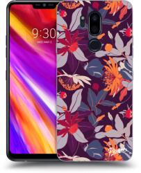 Picasee Husă transparentă din silicon pentru LG G7 ThinQ - Purple Leaf