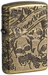 Zippo Öngyújtó, Armor(R) Freedom Skull Antique Brass 49035 - fantasticstore