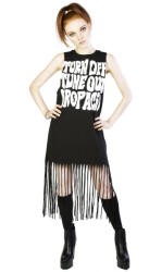 Disturbia Clothing rochie pantofi cu toc Suspiciunea - Acid Franjuri - Negru - DIS753