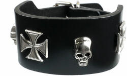 Leather & Steel Fashion Brăţară cranii - LSF1 06