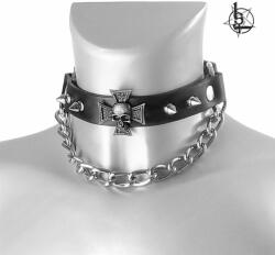 Leather & Steel Fashion guler (ham de încălțăminte) Cruce craniană închisă la culoare - LSF3 33