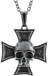 Leather & Steel Fashion Colier cu pandantiv Cruce cu craniu - LSF4 40