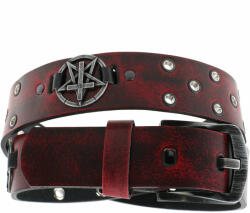 Leather & Steel Fashion Curea Pentagramă Cruce - red - LSF2 21