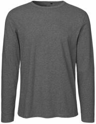 Neutral Hosszú ujjú férfi póló organikus Fairtrade biopamutból - Sötét melírozott | 2XL (NE-O61050-1000211892)