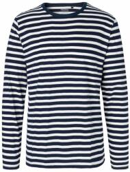 Neutral Hosszú ujjú férfi póló organikus Fairtrade biopamutból - Fehér / sötétkék | 2XL (NE-O61050-1000211898)