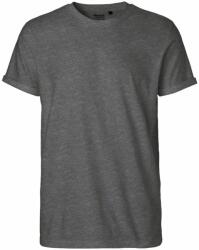 Neutral Férfi póló felhajtott ujjakkal organikus Fairtrade biopamutból - Sötét melírozott | 3XL (NE-O60012-1000303895)