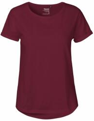 Neutral Női póló felhajtott ujjakkal organikus Fairtrade biopamutból - Bordeaux | 2XL (NE-O80012-1000304182)